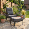 Bari Aluminium Outdoor Footstool with Grey Cushion