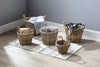 Set of 5 Rattan Log Baskets