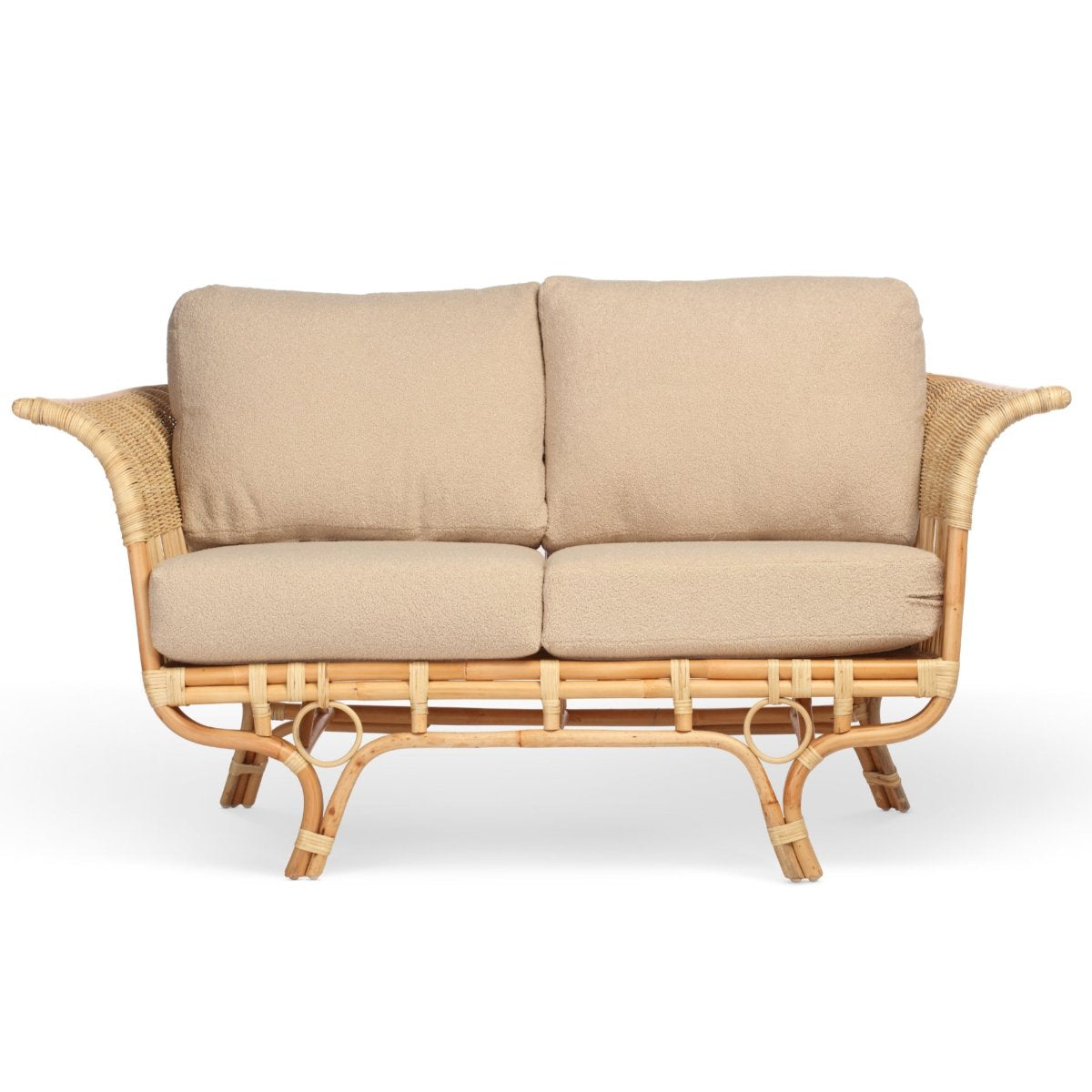 beijing 2 seater rattan sofa in latte