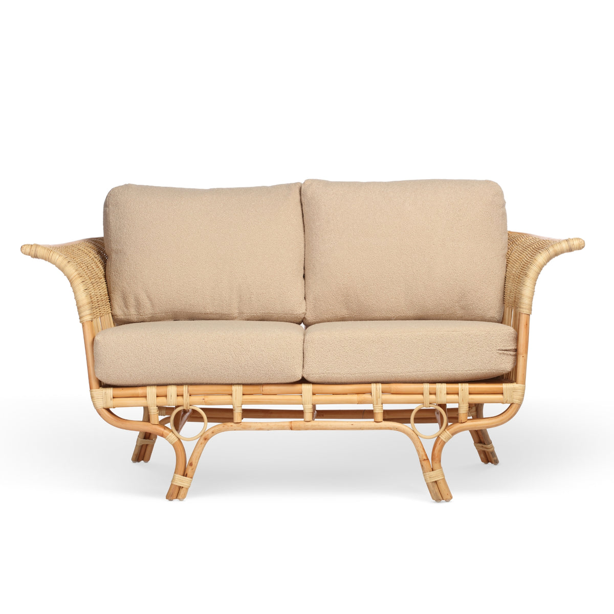 Beijing 2 Seater Rattan Sofa in Latte