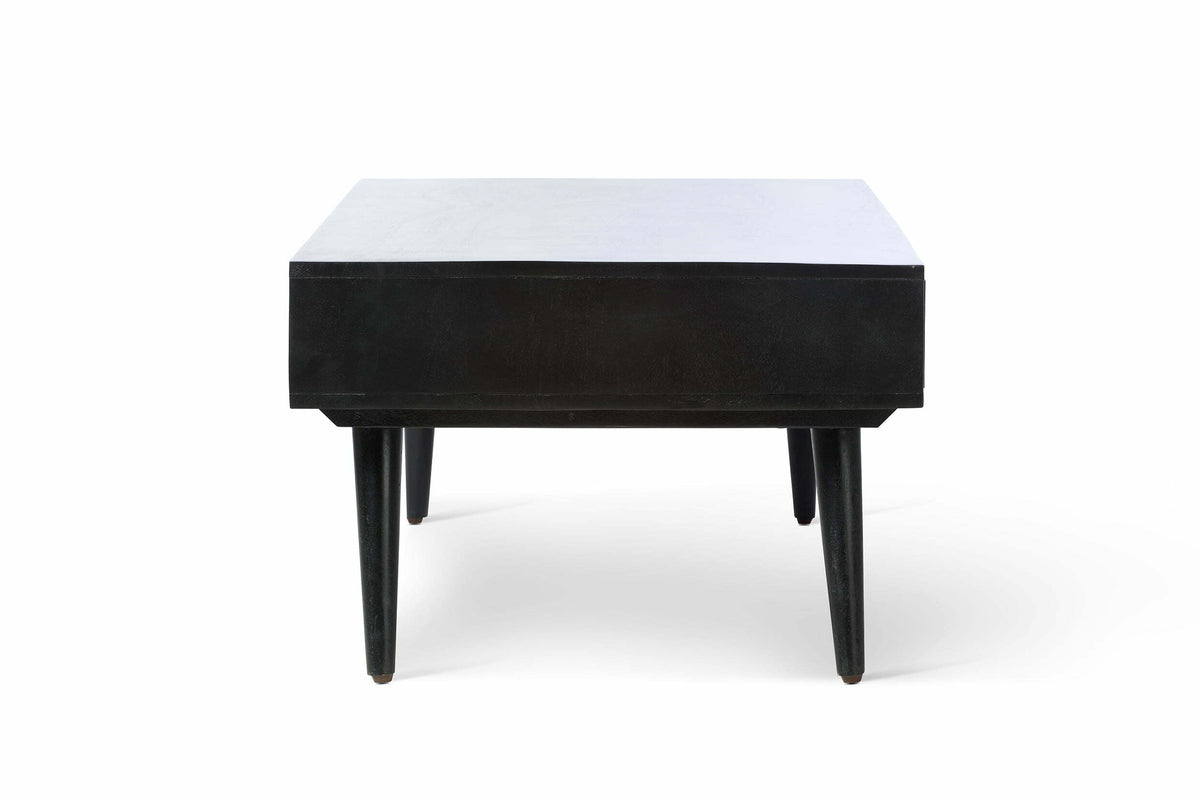 black coffee table side angle