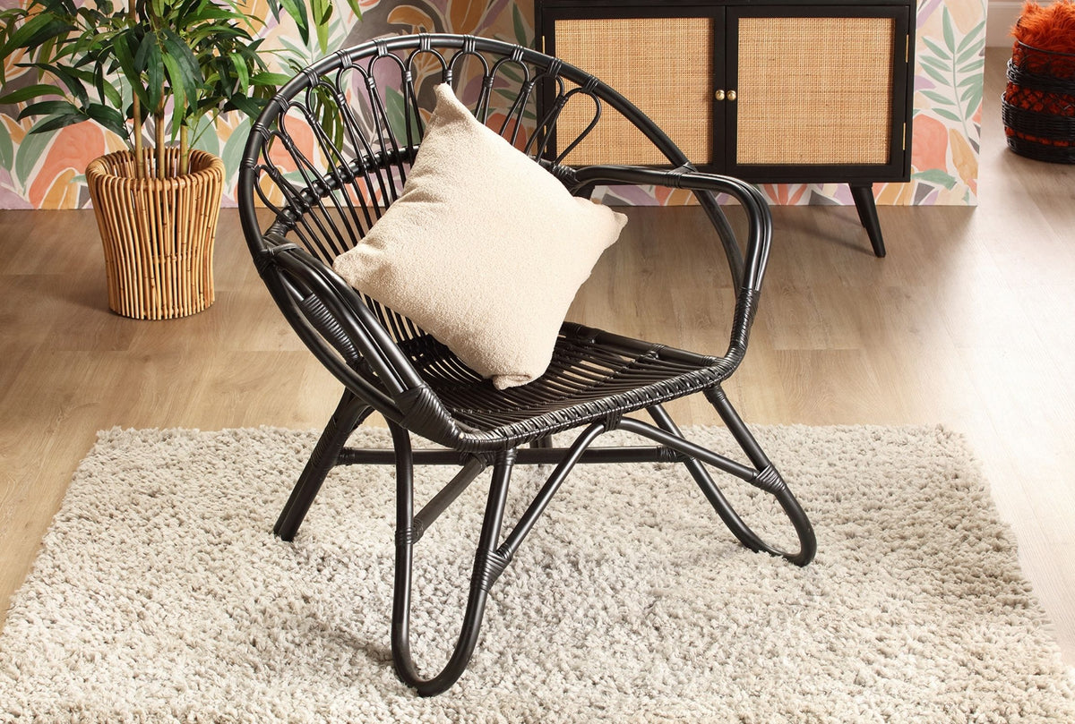 black nordic rattan chair