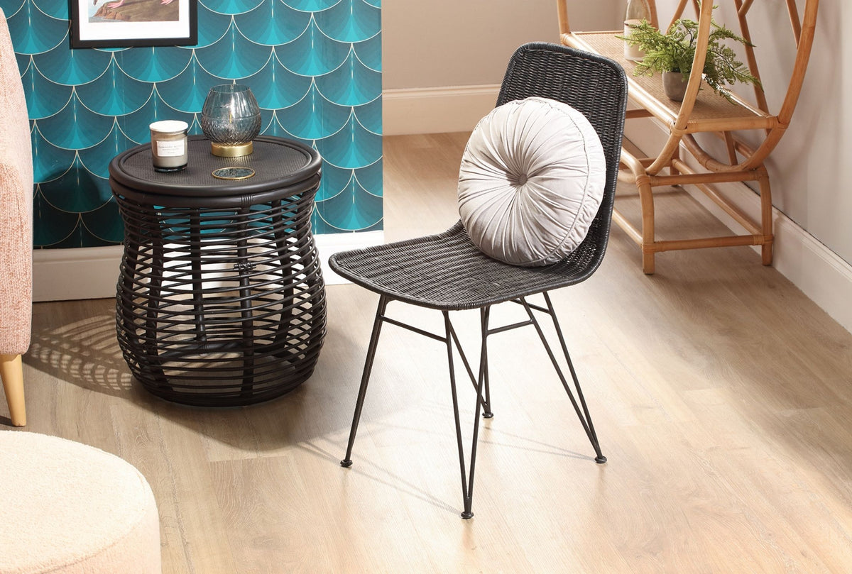 Black Porto Dining Chairs and Royal Table Bistro Set