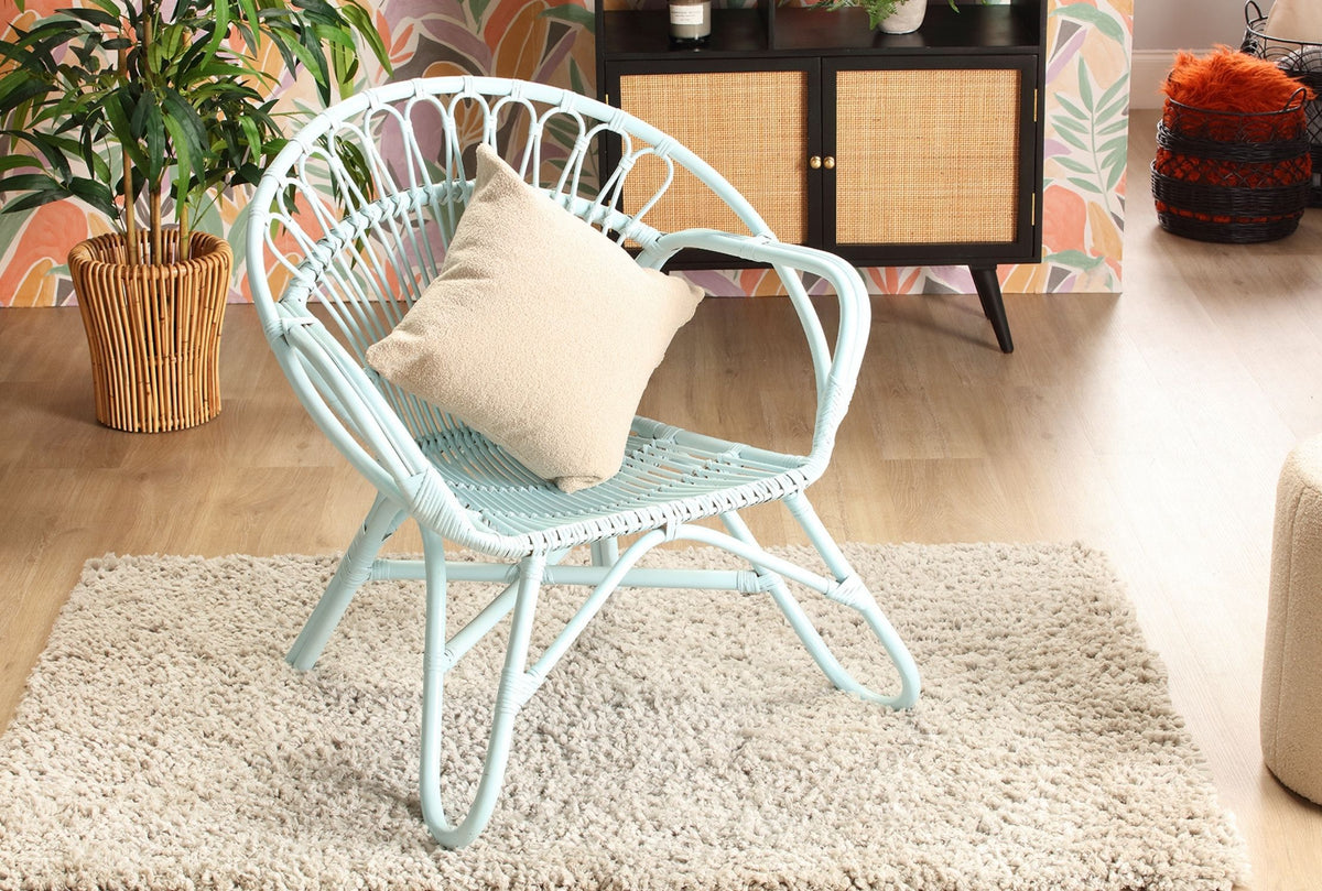 blue nordic rattan chair