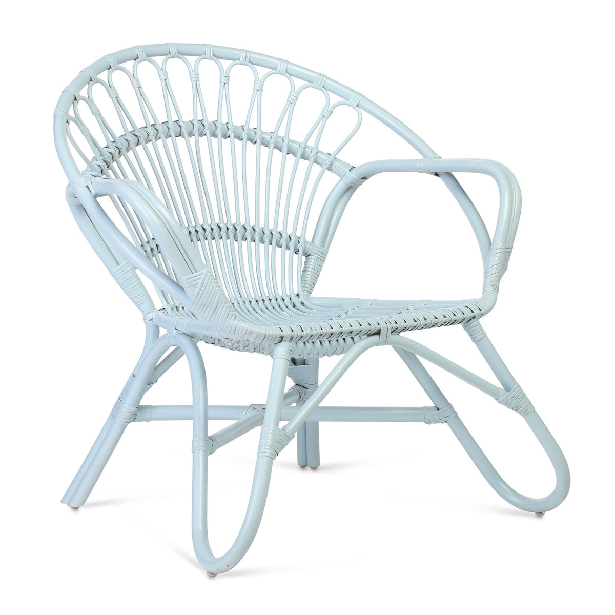 Blue Nordic Rattan Chair