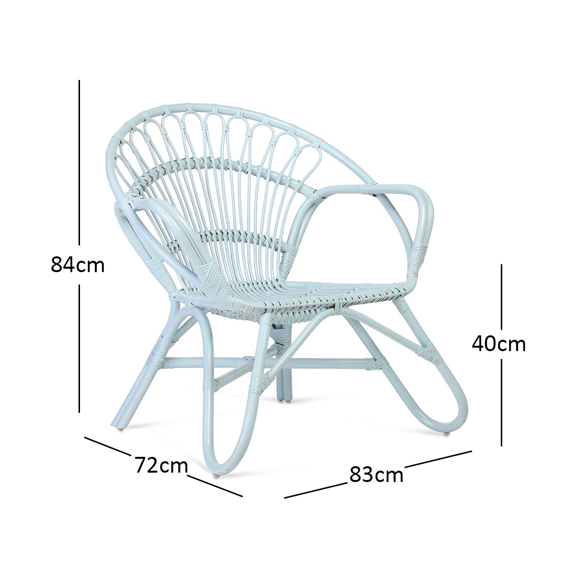 Blue Nordic Rattan Chair