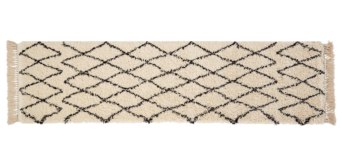 diamond plush rug in white and black 4 sizes available