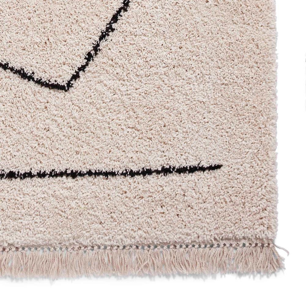 bohemian plush rug in white and black 2 sizes available