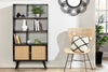 Manhattan Large Standing Bookshelf Cabinet with 2 Door Storage Unit in Black