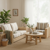Burford 3 Seater Sofa and Armchair in Duke Beige Stripe