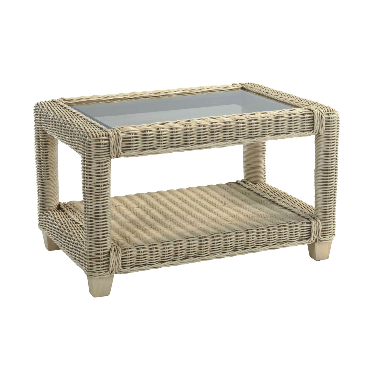 Burford Handmade Wicker Coffee Table with Storage Shelf