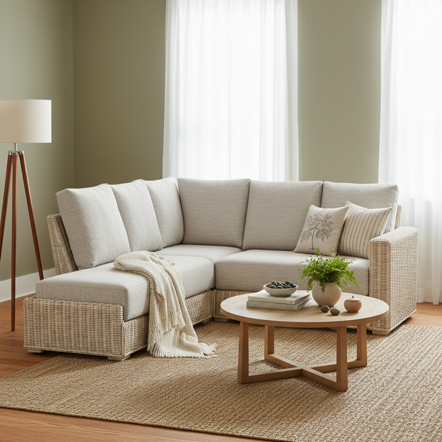 Burford Corner Sofa in Blush Tweed