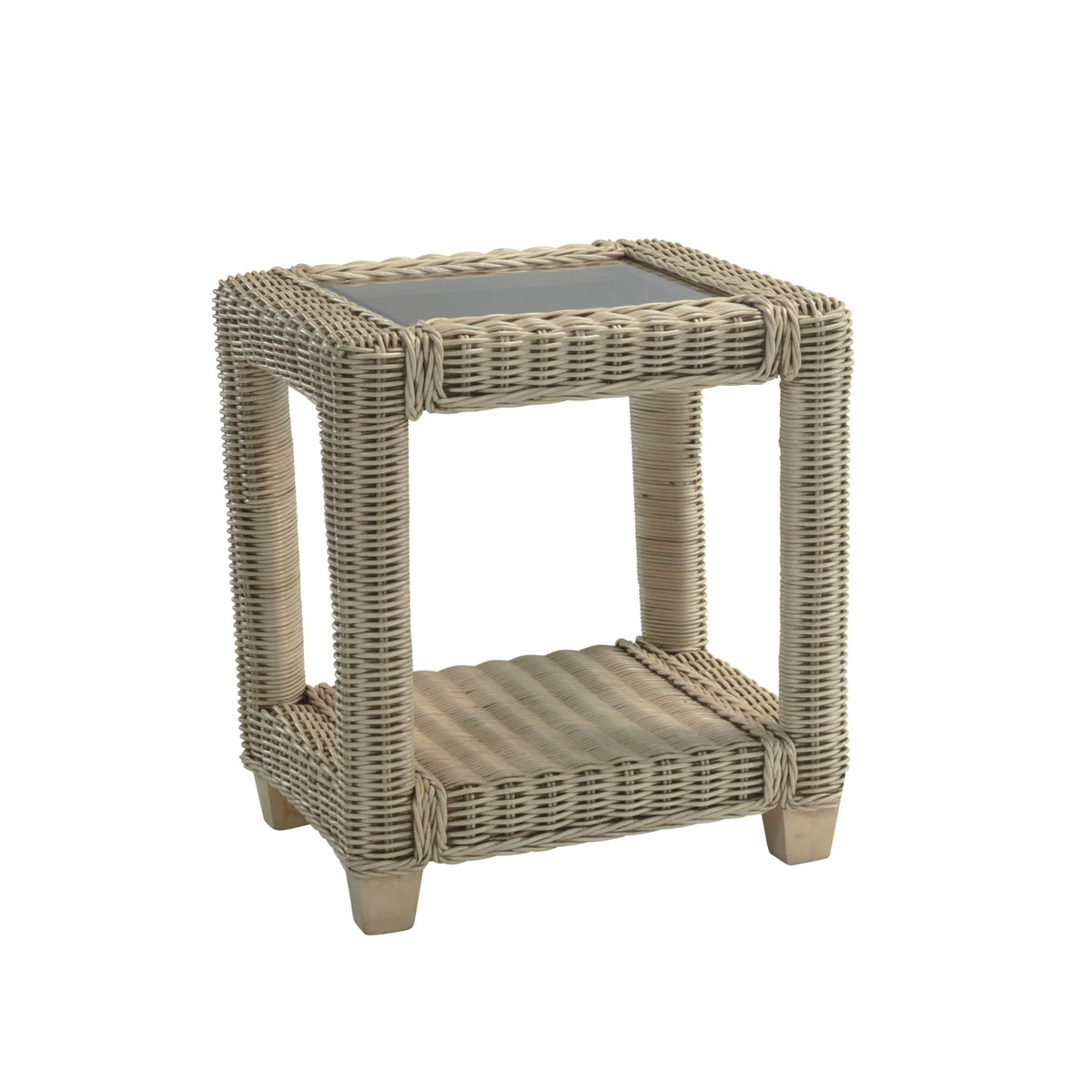 Burford Wicker Lamp Table - Handcrafted by Desser