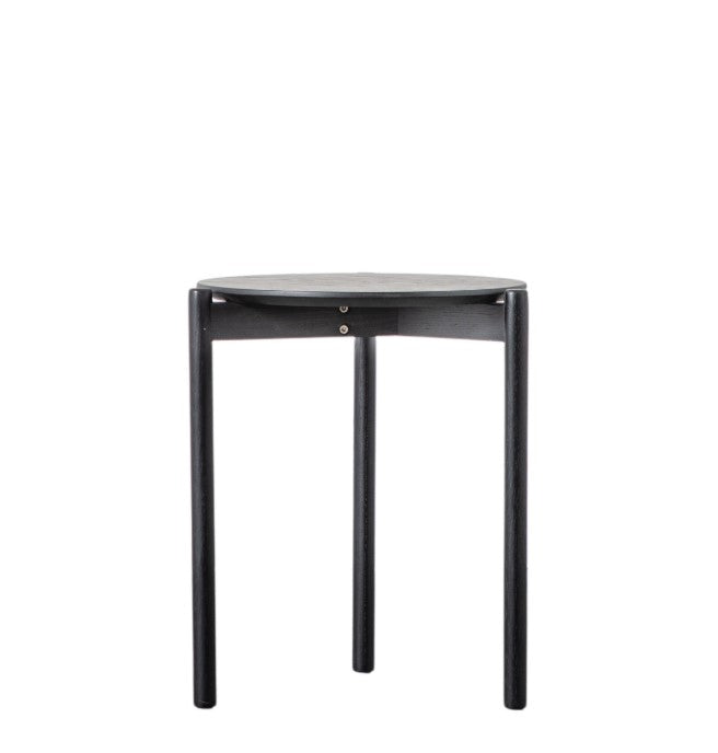 Burley Wooden Round Side Table Black