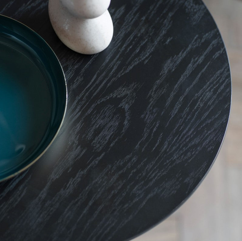 Burley Wooden Round Side Table Black