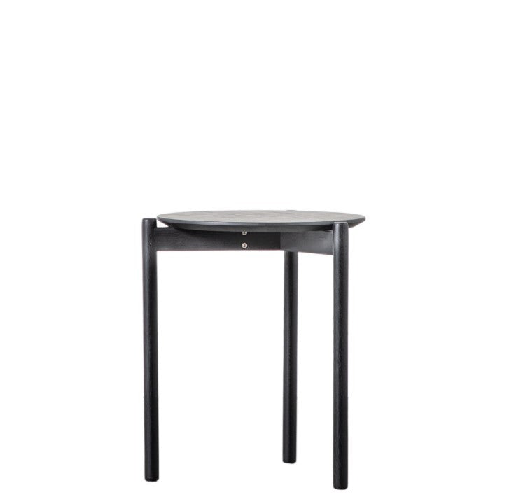 Burley Wooden Round Side Table Black