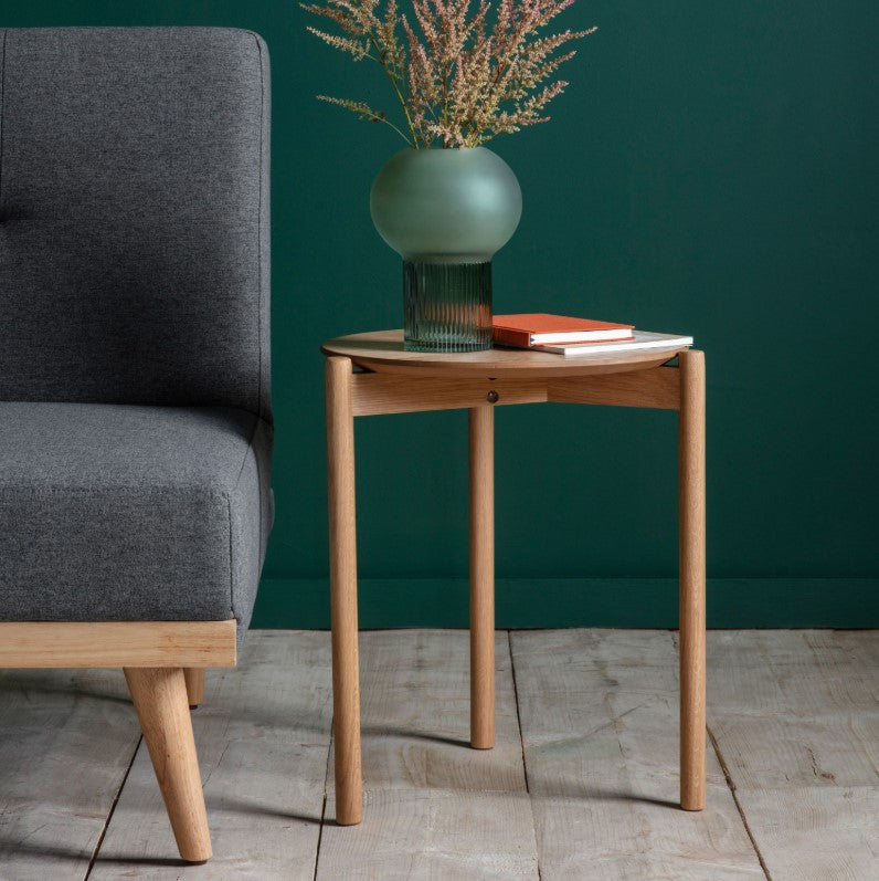 Burley Wooden Round Side Table Natural