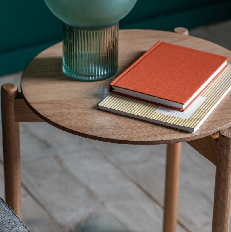 Burley Wooden Round Side Table Natural