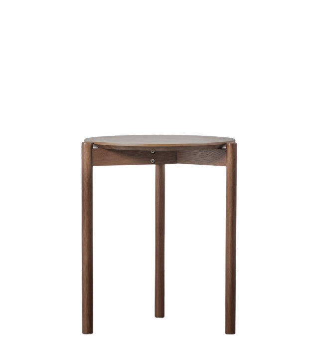 Burley Wooden Round Side Table Walnut