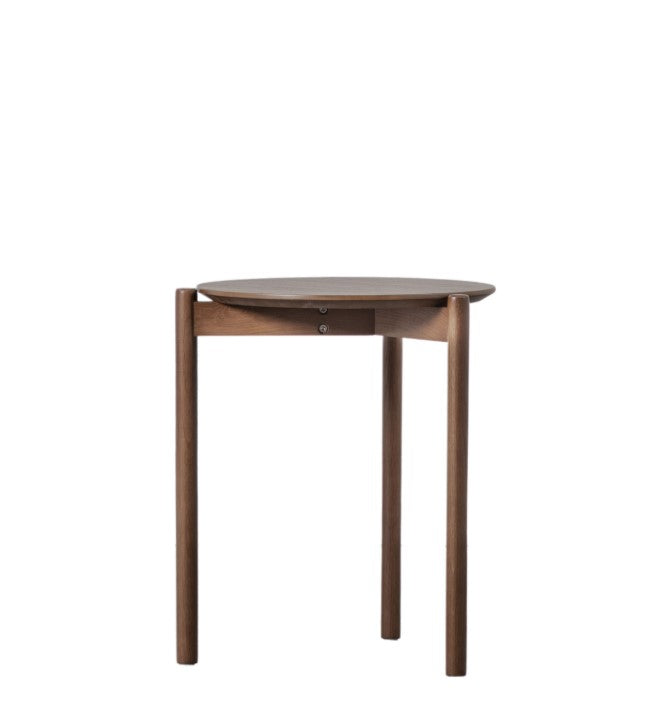 Burley Wooden Round Side Table Walnut