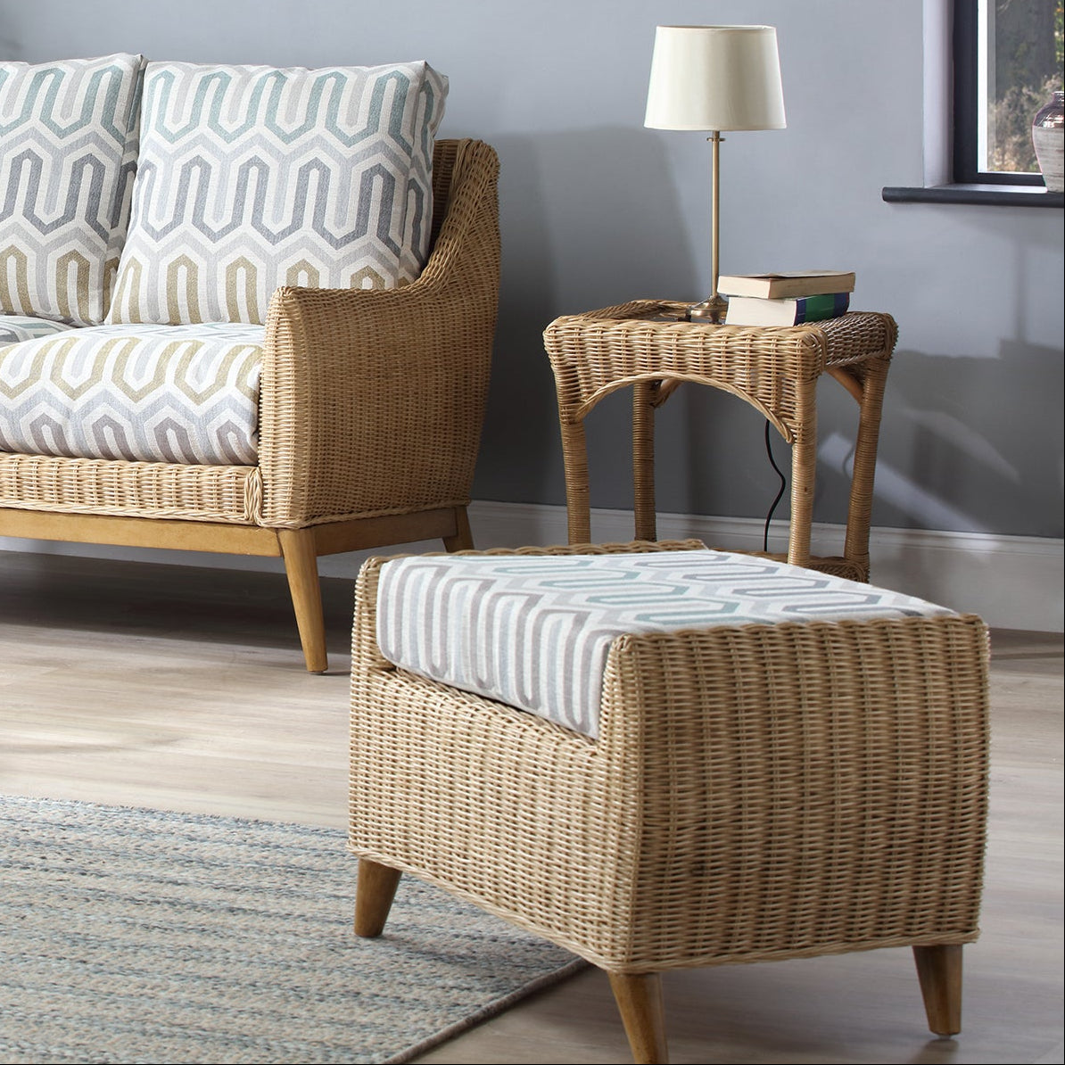 Desser Camden Modern Wicker Footstool