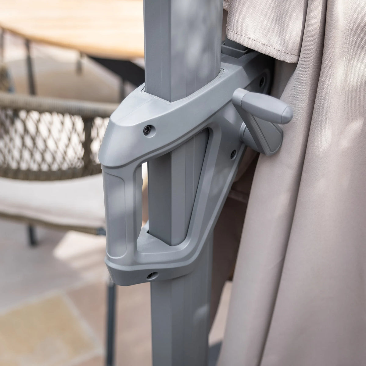 Halo 3m x 3m Square Rotating Cantilever Parasol in Beige