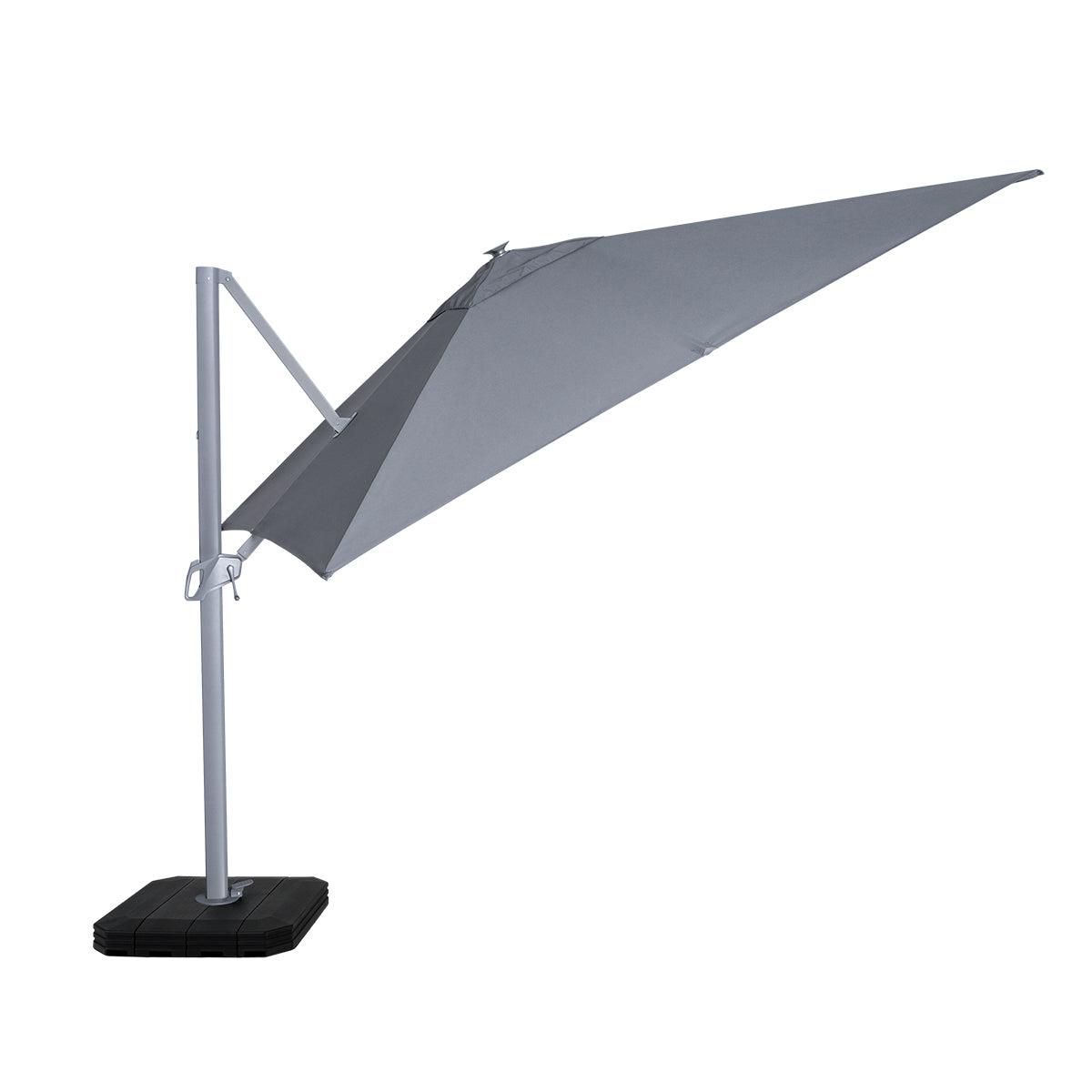 grey cantilever parasol square 3m with led lights