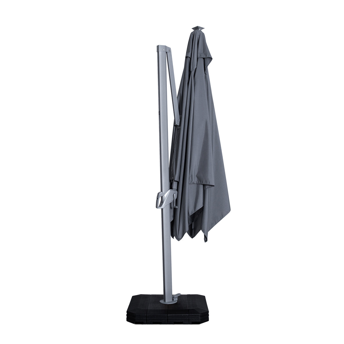 grey cantilever parasol square 3m with led lights