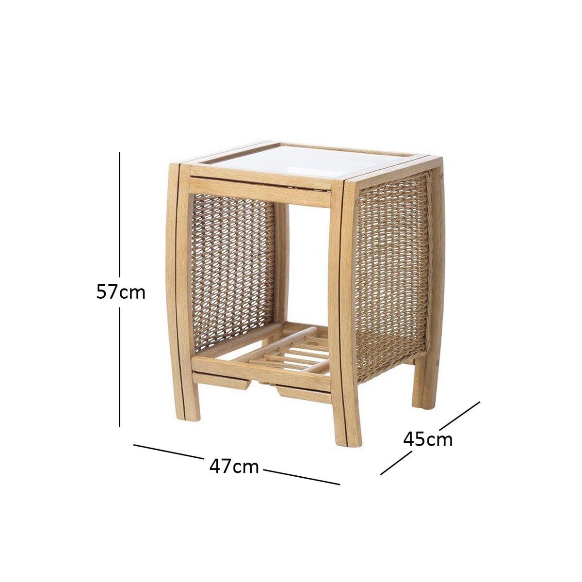 Centurion Lamp Table - Modern Wicker & Glass Design