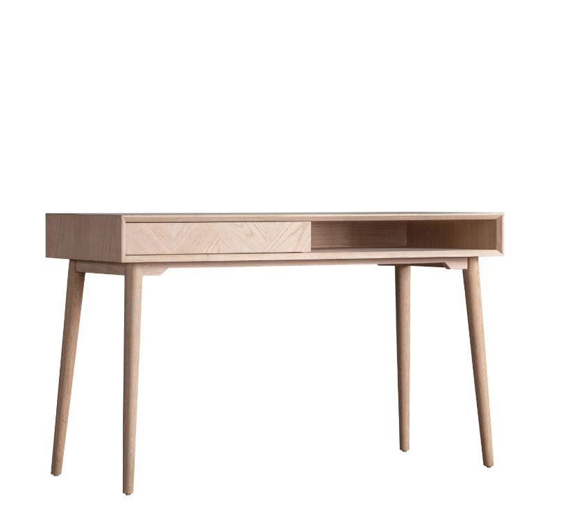 Mitrina Natural Oak 1 Drawer Desk with Shelf