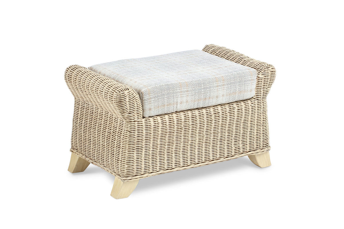 Clifton Rattan Footstool with Storage & Removable Cushion