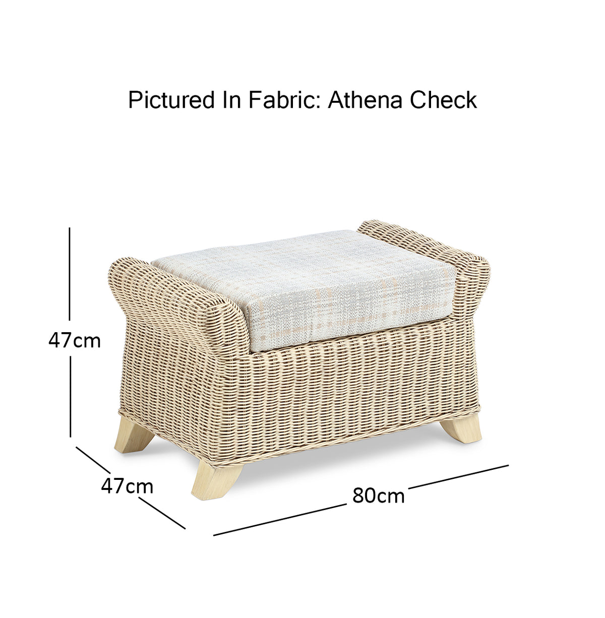 Clifton Rattan Footstool with Storage & Removable Cushion