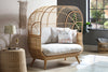 Natural Rattan Cocoon Sofa with Cushion