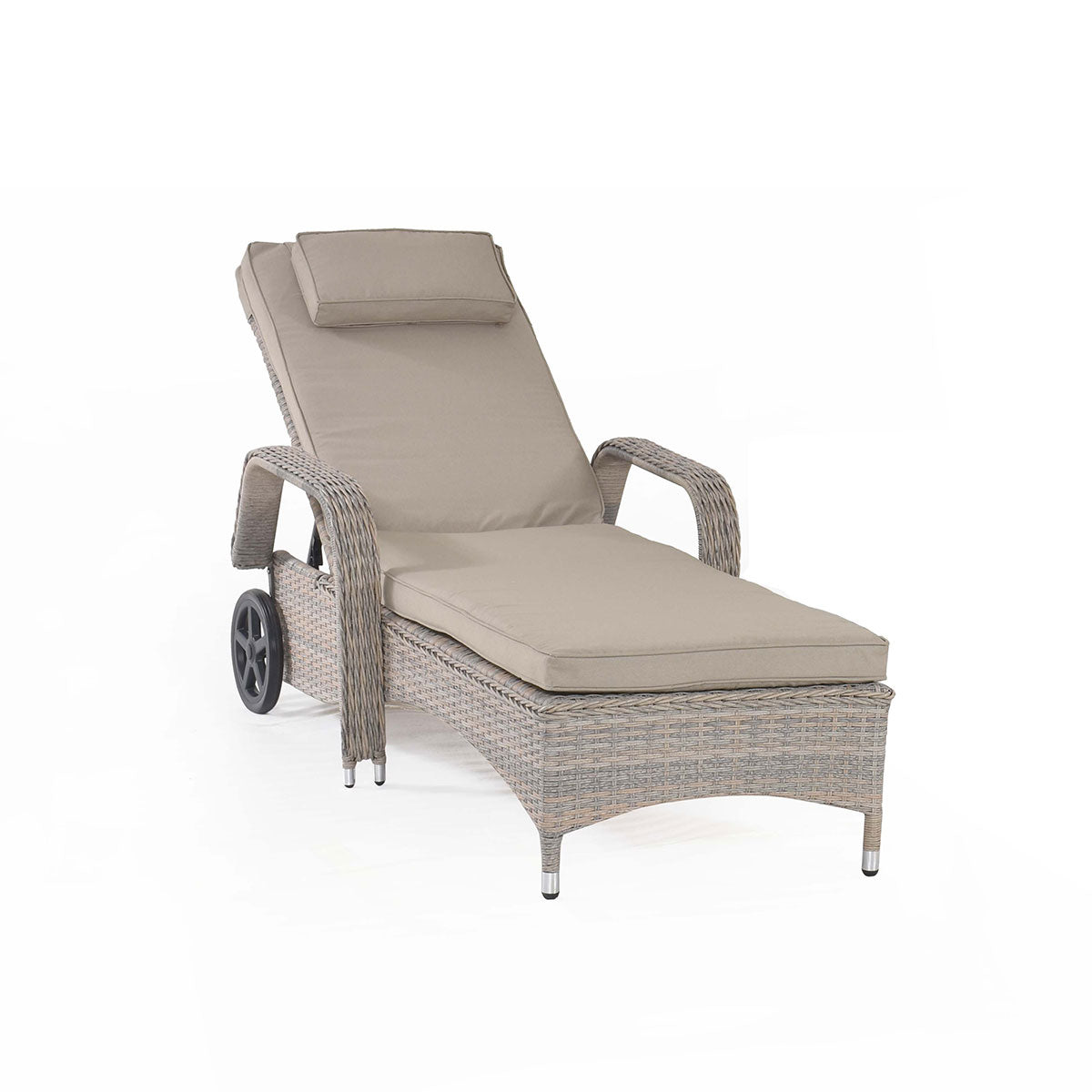 kendal outdoor rattan sunlounger and side table set