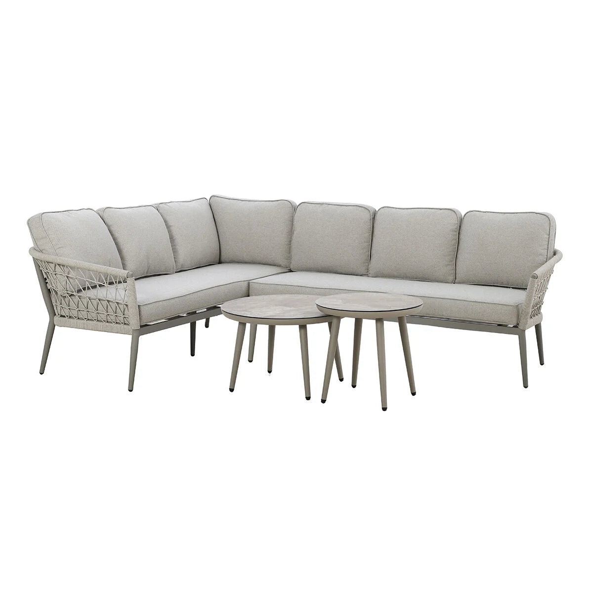 Cannes Large Corner Sofa Set - Cool Linen