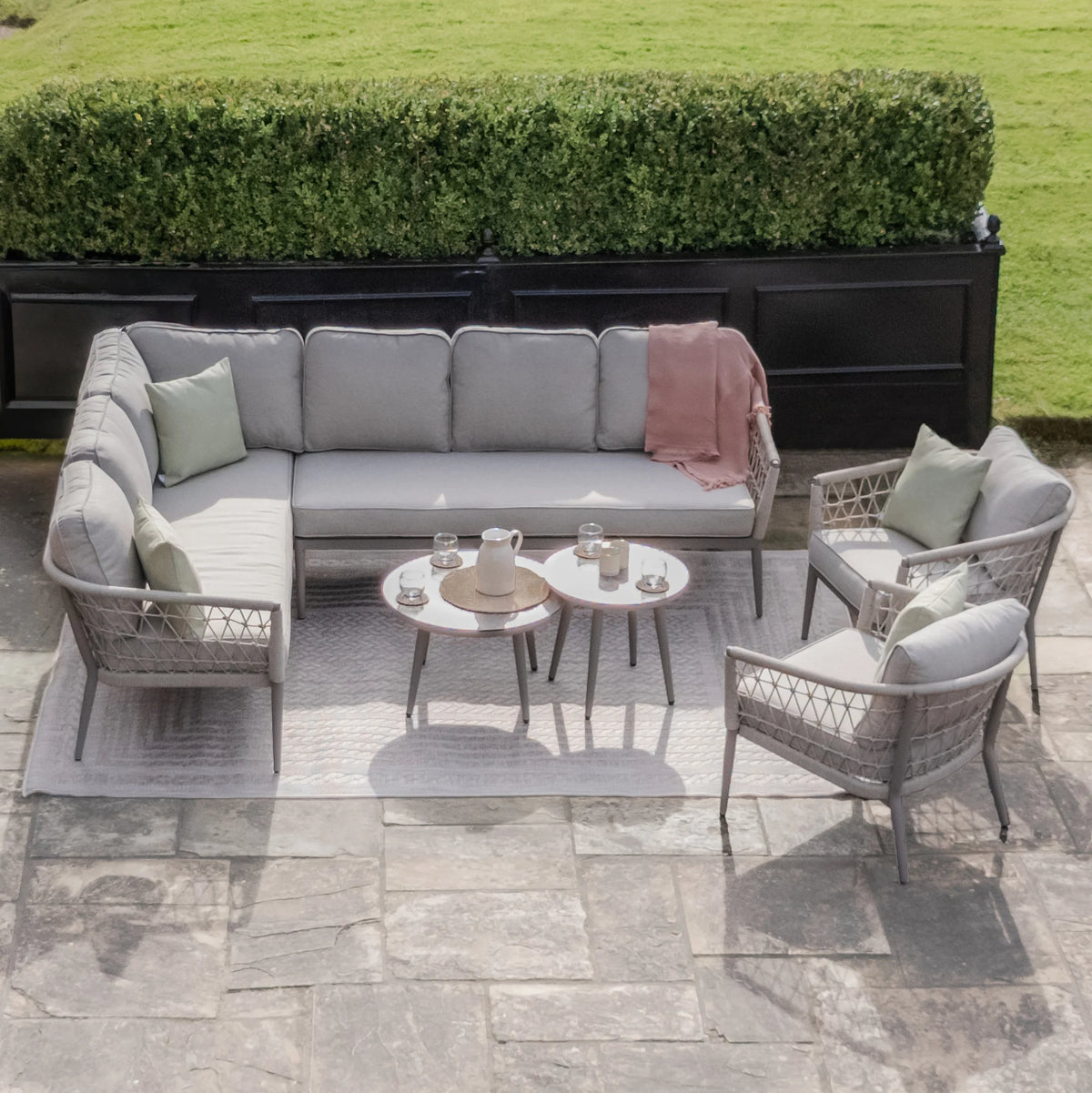 Cannes Large Corner Sofa Set - Linen