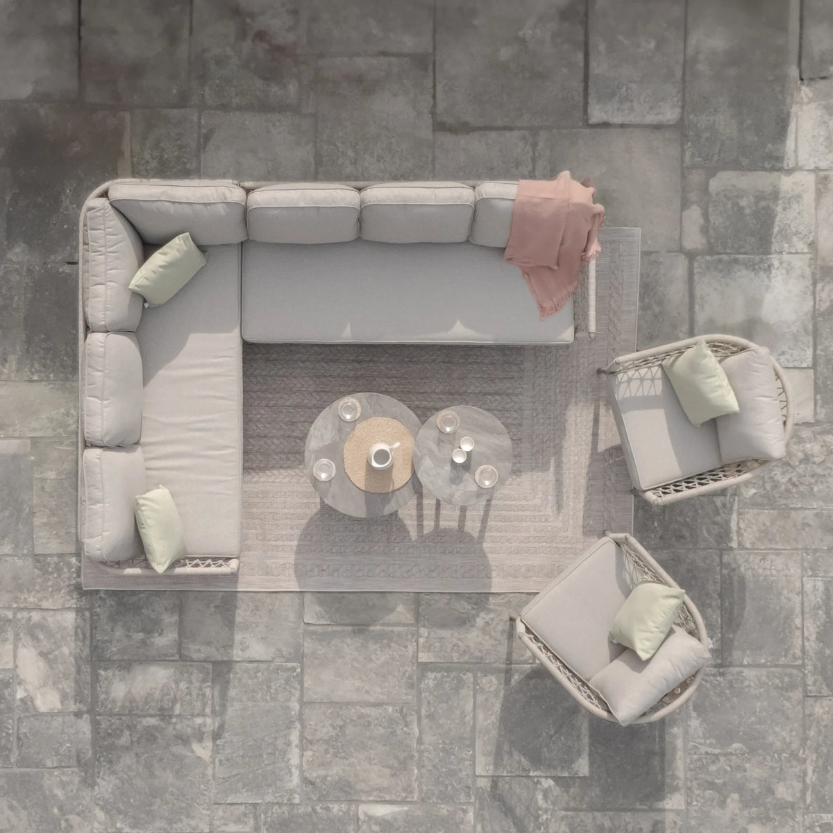 Cannes Large Corner Sofa Set - Linen
