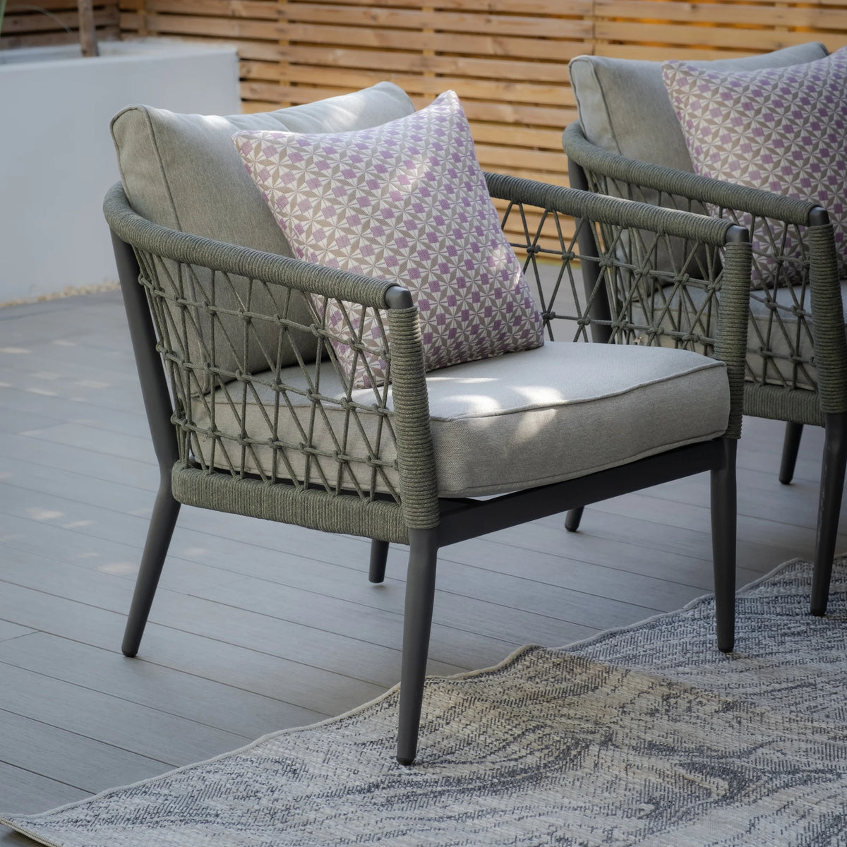 Cannes Corner Sofa Set, Armchairs - Ivy Green