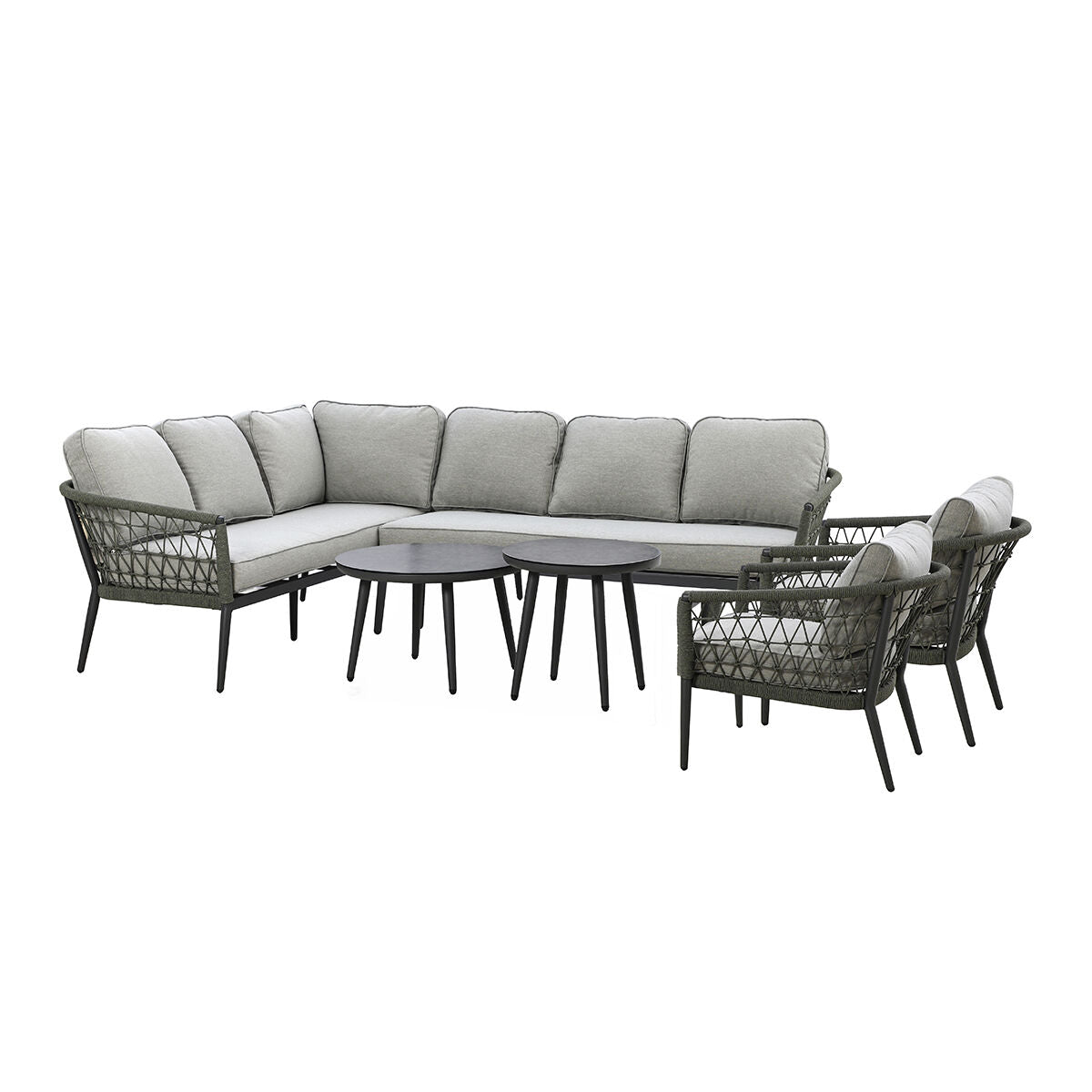 Cannes Corner Sofa Set, Armchairs - Ivy Green