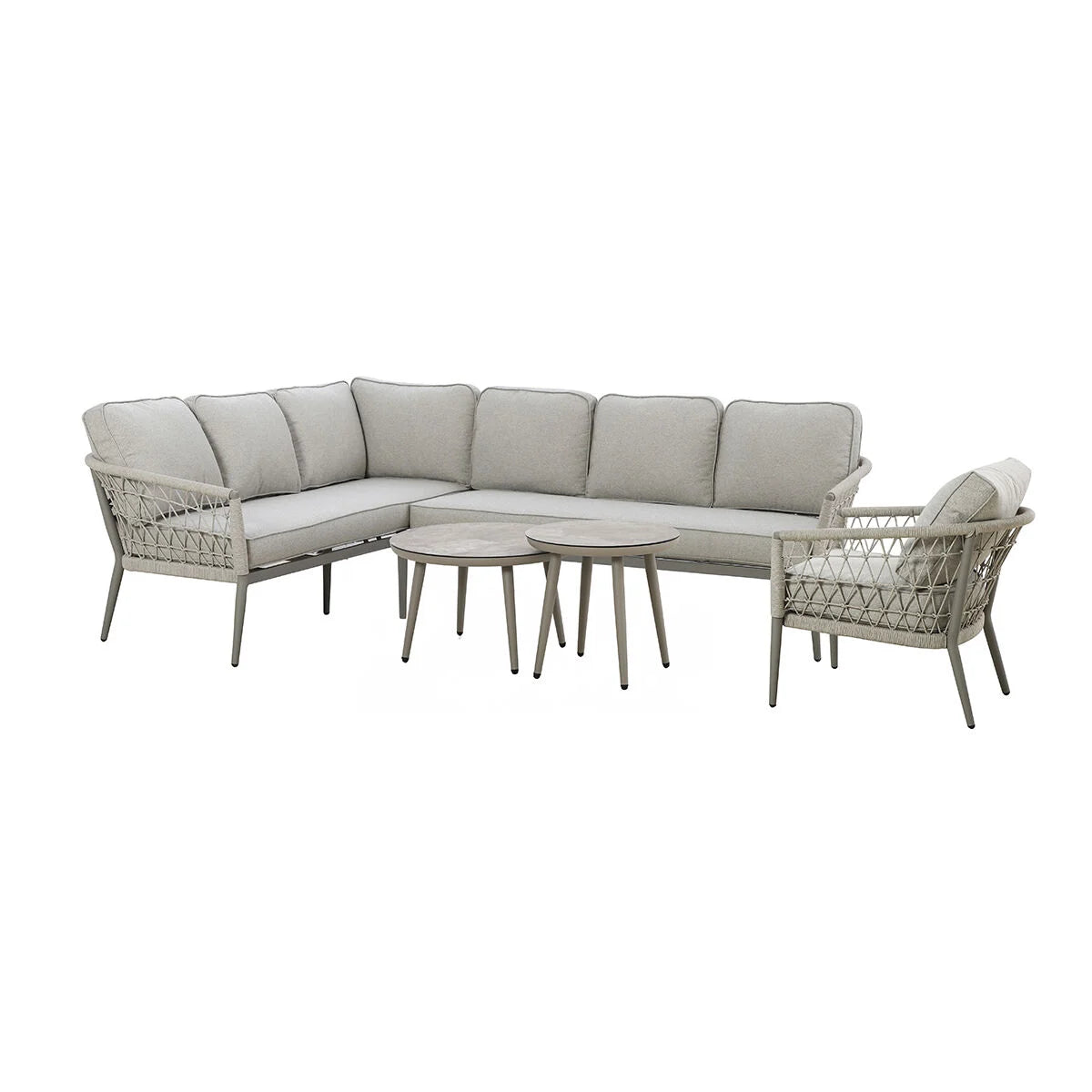 Cannes Cool Linen Corner Sofa Set