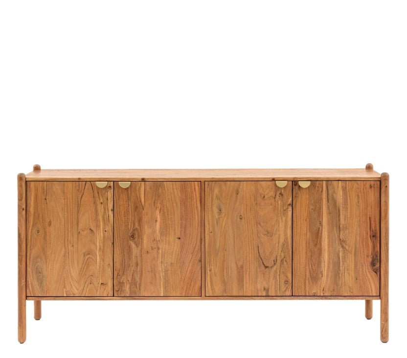 Cannes Wide Wooden 4 Door Sideboard Cabinet