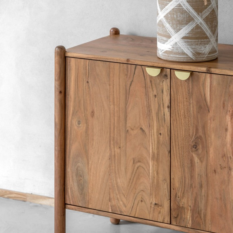 Cannes Wide Wooden 4 Door Sideboard Cabinet