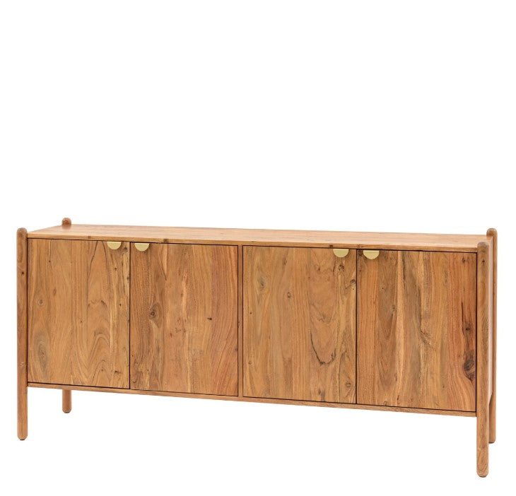 Cannes Wide Wooden 4 Door Sideboard Cabinet
