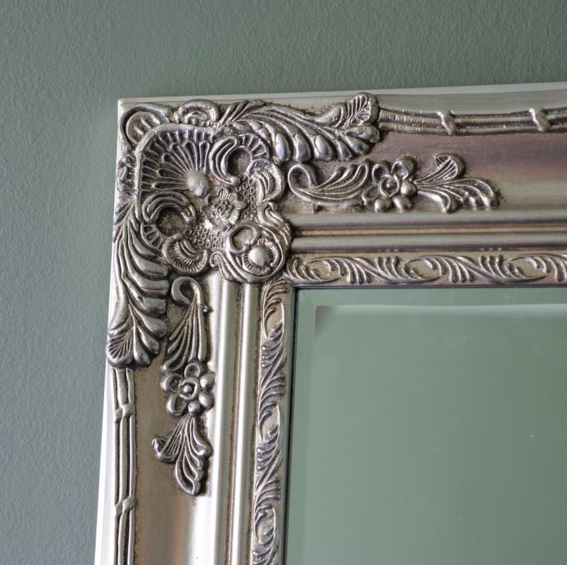 Hampshire Vintage Full Length Leaner Mirror Antique Silver