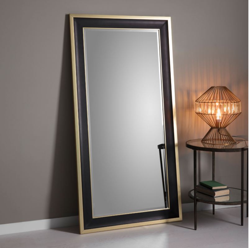 Edmonton Full Length Leaner Mirror Black / Gold