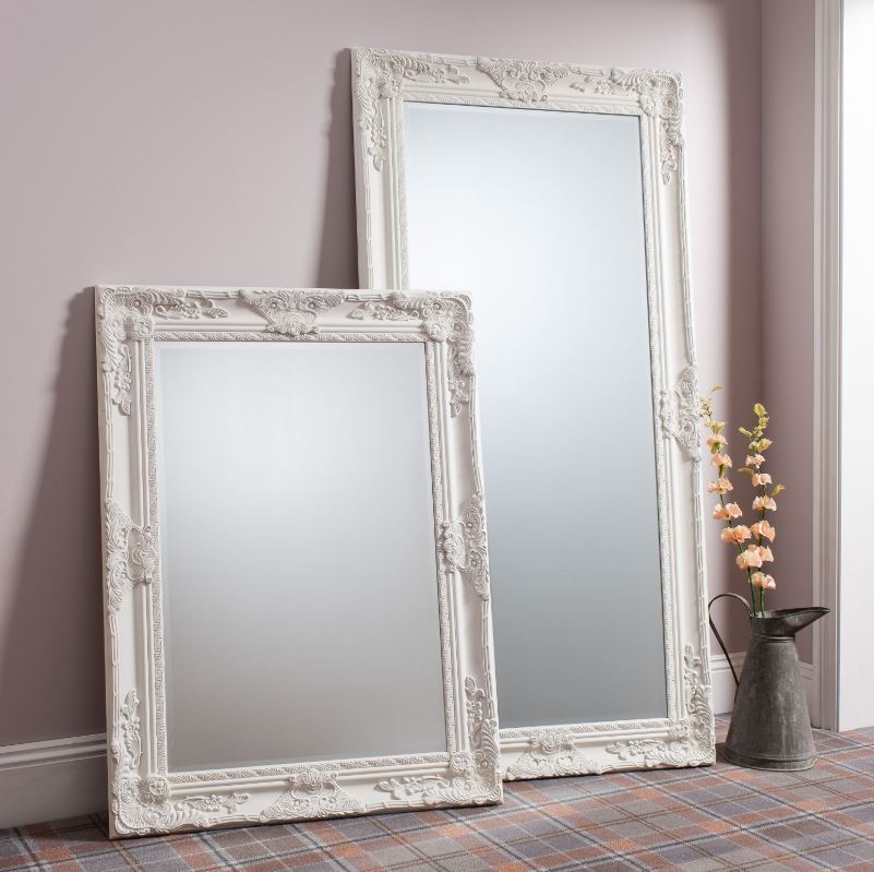 Hampshire Vintage Full Length Leaner Mirror Cream