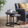 Tolouse Mango Wood Nesting Tables - Black & Grey, 2-Piece