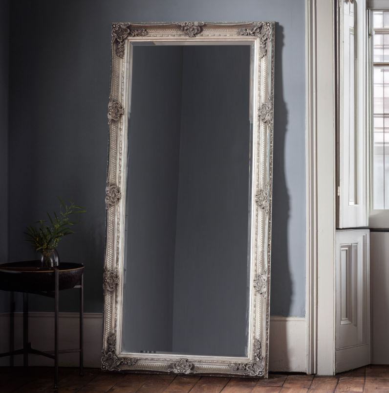 Abbey Leaner Full Length Mirror Silver