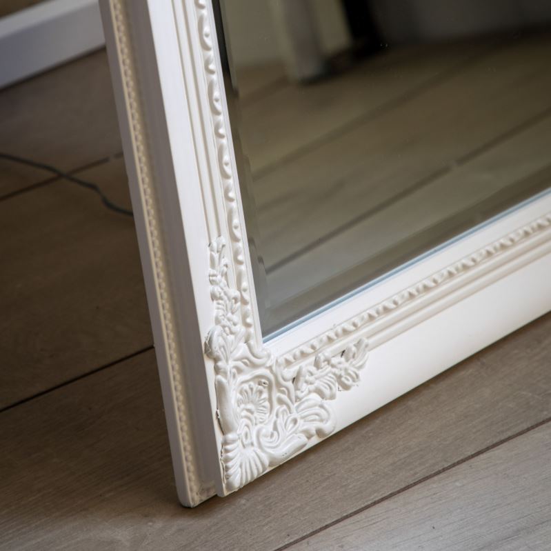 Desser White Wooden Full-Length Cheval Mirror