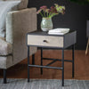 Carbury Black 1 Drawer Bedside Table